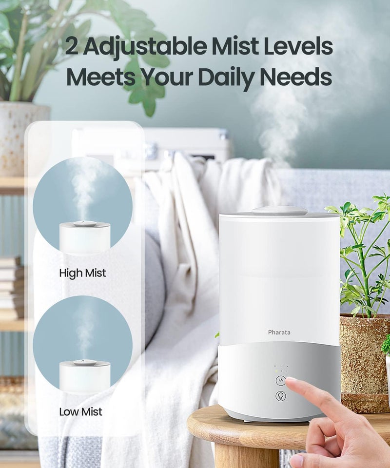 Pharata Humidifiers for Bedroom, 4.0L Humidifier with Essential Oil Diffuser, Top Fill Ultrasonic Cool Mist Humidifier for Large Room, Sleep Mode, Adjustable mist output, Auto Shut-Off - Image 4